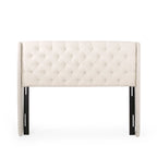 Queen Wingback Headboard with Button-Tufted Diamond Stitch