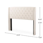 Queen Wingback Headboard with Button-Tufted Diamond Stitch
