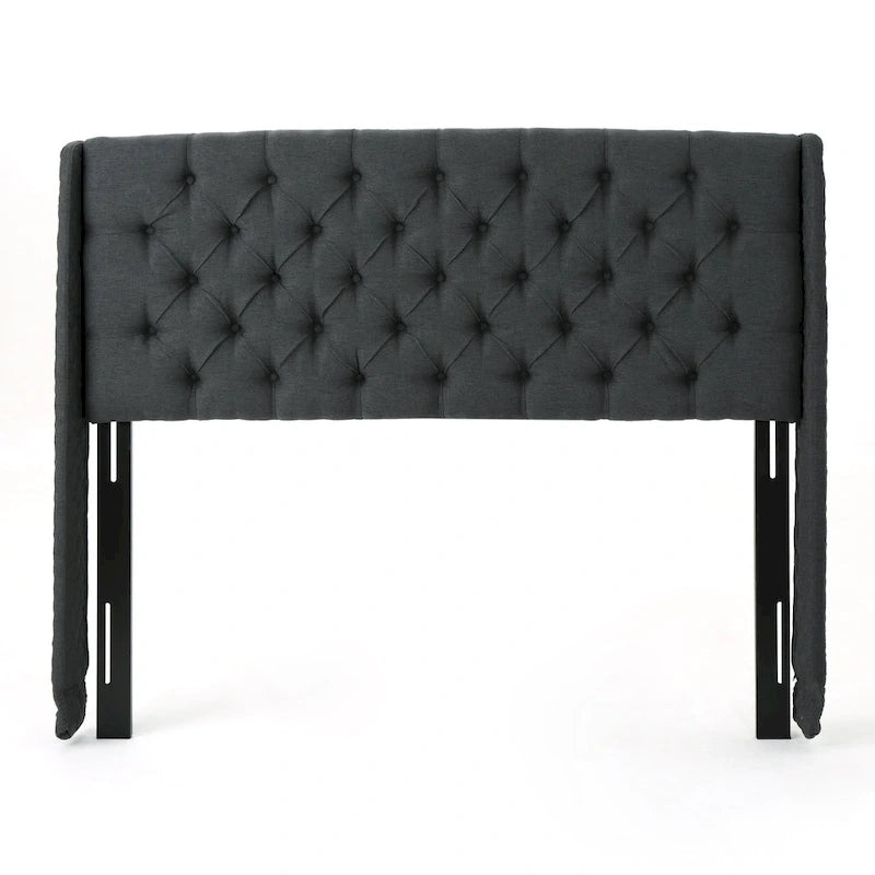 Queen Wingback Headboard with Button-Tufted Diamond Stitch