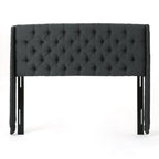 Queen Wingback Headboard with Button-Tufted Diamond Stitch
