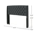 Queen Wingback Headboard with Button-Tufted Diamond Stitch