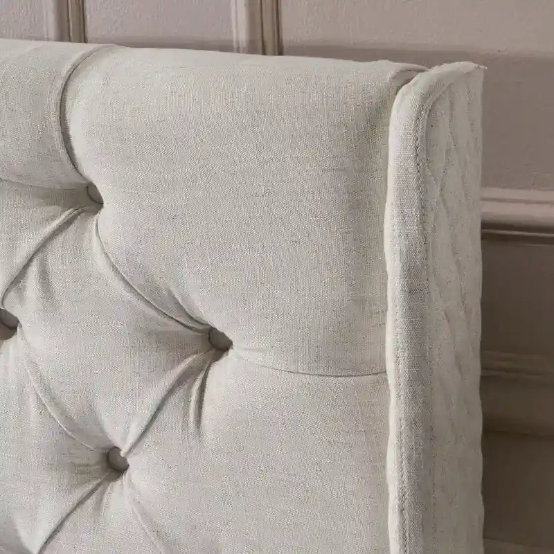 Queen Wingback Headboard with Button-Tufted Diamond Stitch