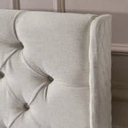 Queen Wingback Headboard with Button-Tufted Diamond Stitch