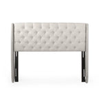 Queen Wingback Headboard with Button-Tufted Diamond Stitch