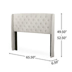 Queen Wingback Headboard with Button-Tufted Diamond Stitch