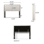 Queen Wingback Headboard with Button-Tufted Diamond Stitch
