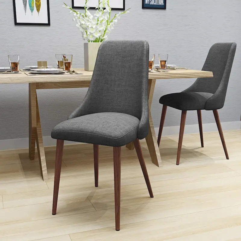 Mid Century Fabric Dining Chair (Set of 2)
