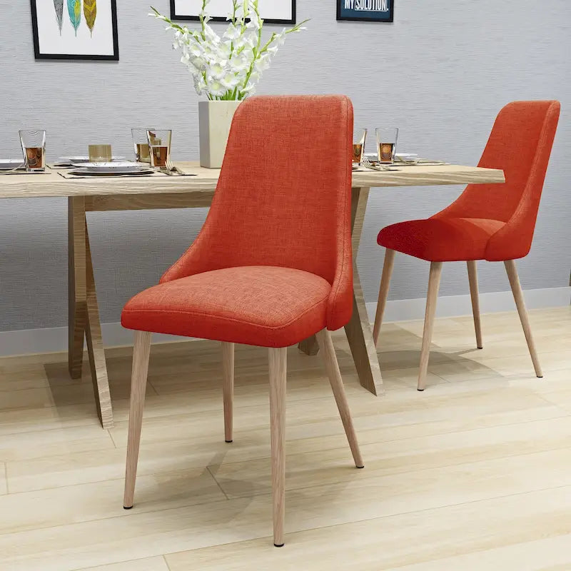 Mid Century Fabric Dining Chair (Set of 2)
