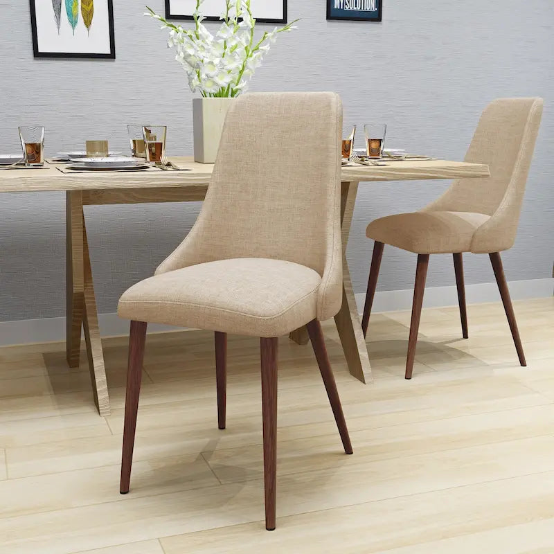 Mid Century Fabric Dining Chair (Set of 2)