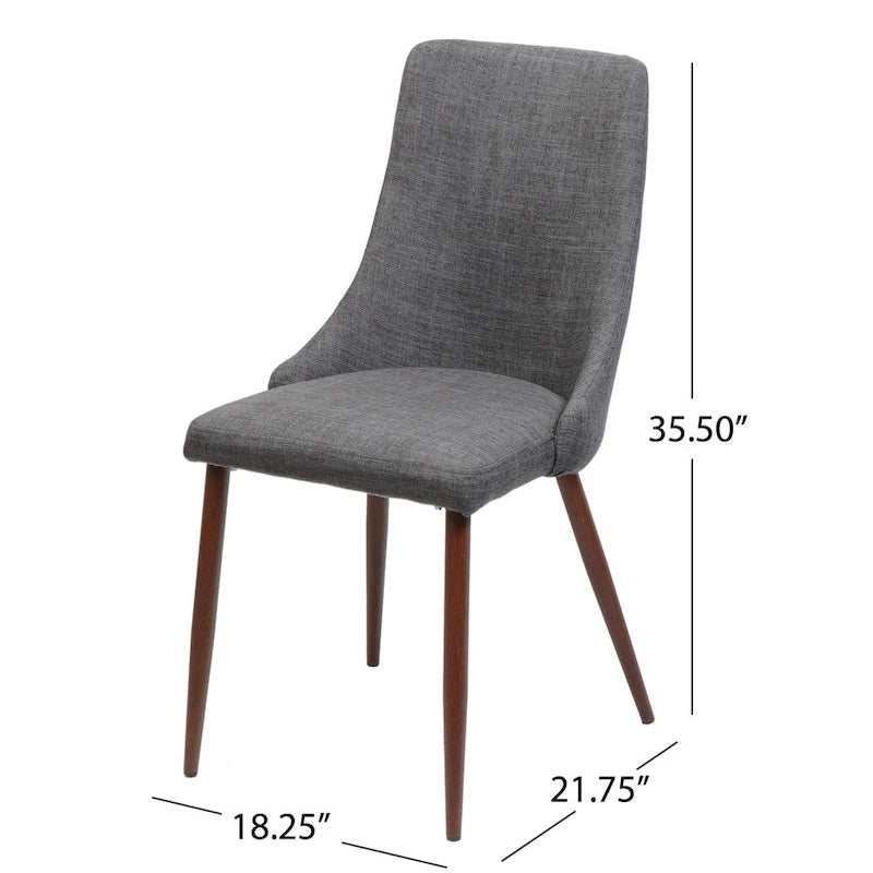 Mid Century Fabric Dining Chair (Set of 2)