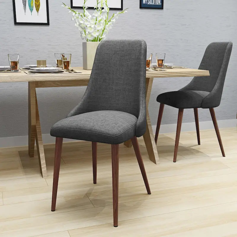 Mid Century Fabric Dining Chair (Set of 2)