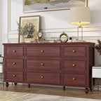 63W Wood Dresser Bedroom Storage Drawer Organizer Closet 9 Drawer