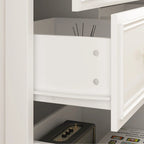 9-Drawer Wood Dresser - 63"W, White Lacquer Finish with Gold Handles