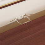 9-Drawer Wood Dresser - 63"W, White Lacquer Finish with Gold Handles