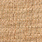 Mid-Century Modern Woven Rattan and Wood Counter Stool