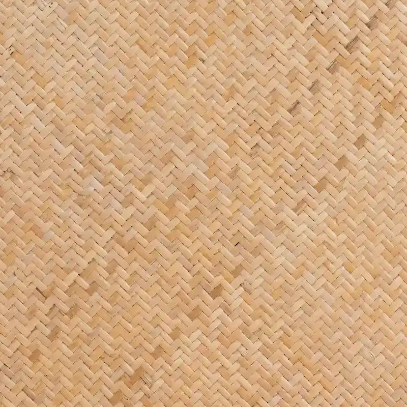 Mid-Century Modern Woven Rattan and Wood Counter Stool