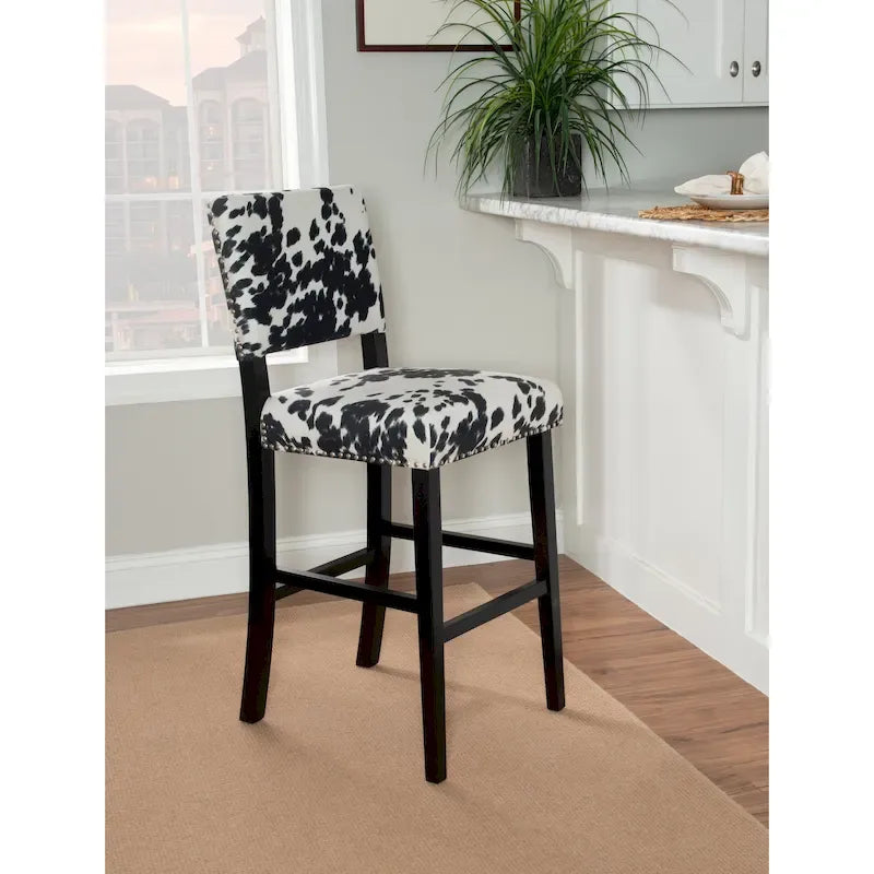 Black Cow-print Bar Stool