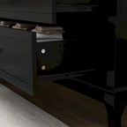 6-Drawer Lacquer Dresser Chest - CARB P2 Certified MDF, 55.11"W x 15.74"D x 31.49"H