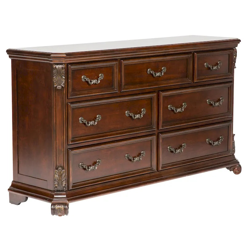 Cognac Dresser & Mirror