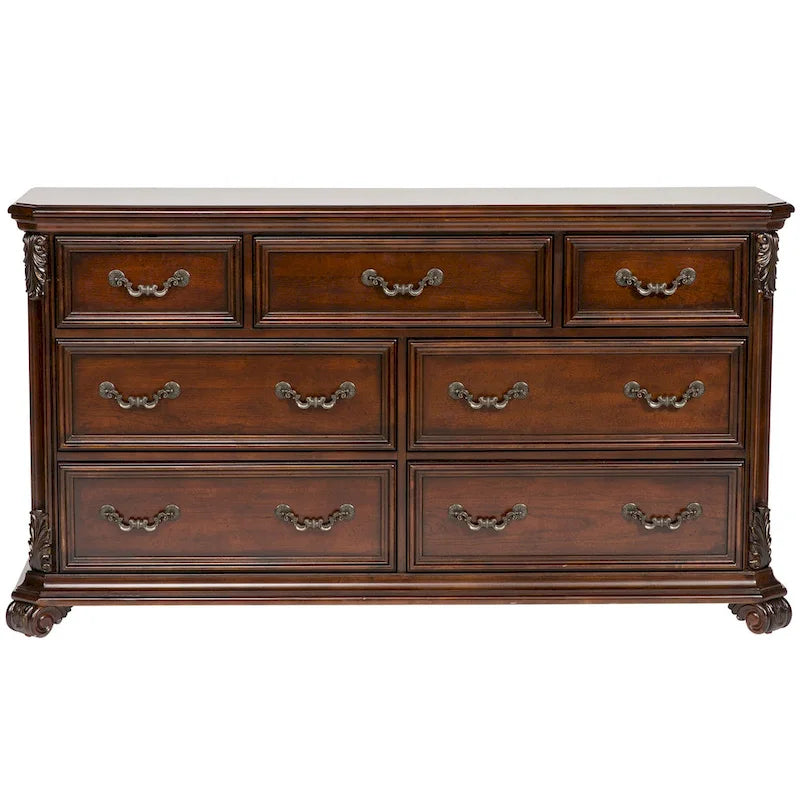 Cognac Dresser & Mirror