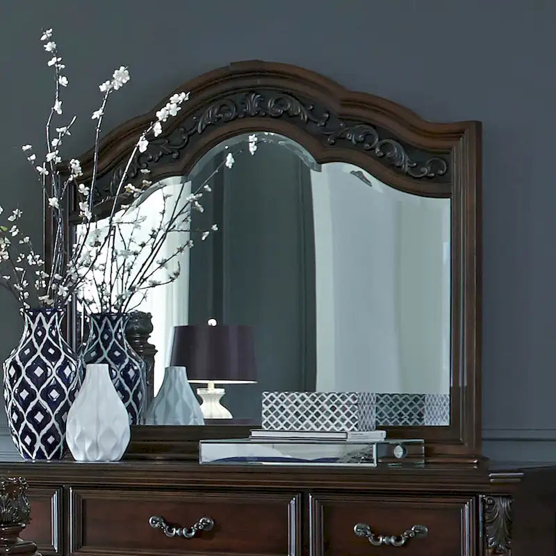 Cognac Dresser & Mirror