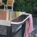 Double Shelf Movable Dining Cart Work Table with Handle