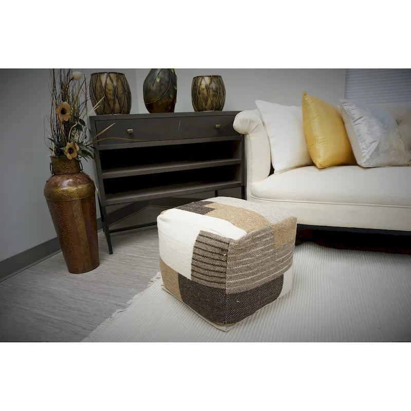 Wool Cotton Pouf