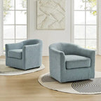 Rita Modern Ergonomic Boucle Upholstered Swivel Barrel Chair Set of 2 by 