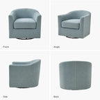 Modern Ergonomic Boucle Upholstered Swivel Barrel Chair Set of 2