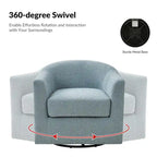 Modern Ergonomic Boucle Upholstered Swivel Barrel Chair Set of 2