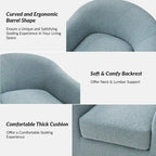 Modern Ergonomic Boucle Upholstered Swivel Barrel Chair Set of 2