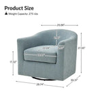 Modern Ergonomic Boucle Upholstered Swivel Barrel Chair Set of 2