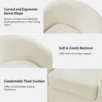 Modern Ergonomic Boucle Upholstered Swivel Barrel Chair Set of 2