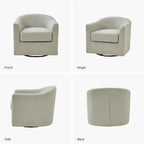 Modern Ergonomic Boucle Upholstered Swivel Barrel Chair Set of 2