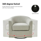 Modern Ergonomic Boucle Upholstered Swivel Barrel Chair Set of 2