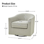 Modern Ergonomic Boucle Upholstered Swivel Barrel Chair Set of 2