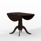 42 Wood Pedestal Base Double Drop Leaf Dining Table
