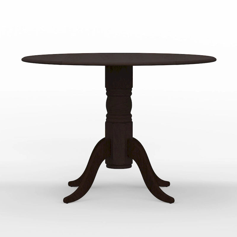 42 Wood Pedestal Base Double Drop Leaf Dining Table