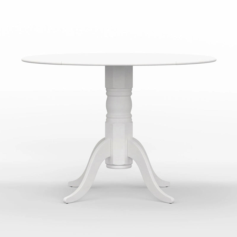 42 Wood Pedestal Base Double Drop Leaf Dining Table