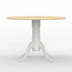 42 Wood Pedestal Base Double Drop Leaf Dining Table