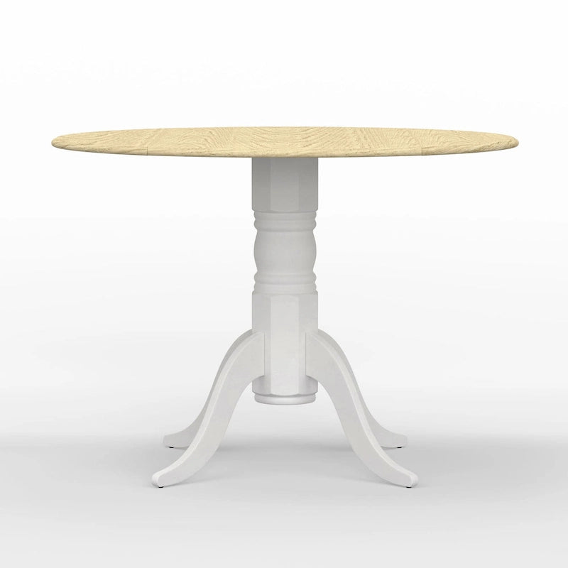 42 Wood Pedestal Base Double Drop Leaf Dining Table