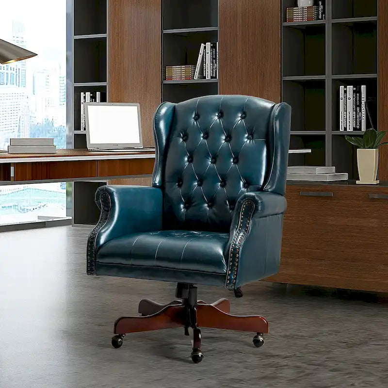 Modern Swivel Executive Chair with Tufted Back