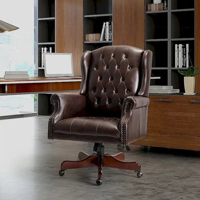 Modern Swivel Executive Chair with Tufted Back