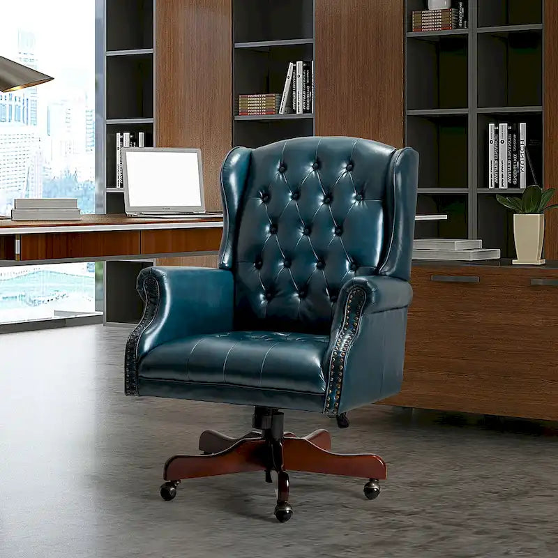 Modern Swivel Executive Chair with Tufted Back