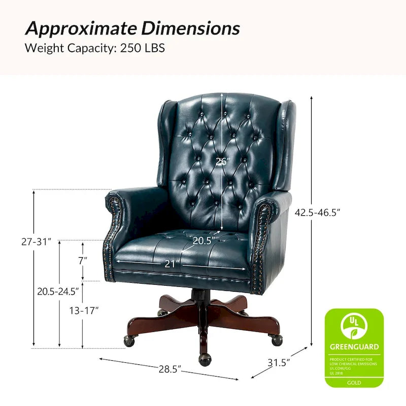 Modern Swivel Executive Chair with Tufted Back