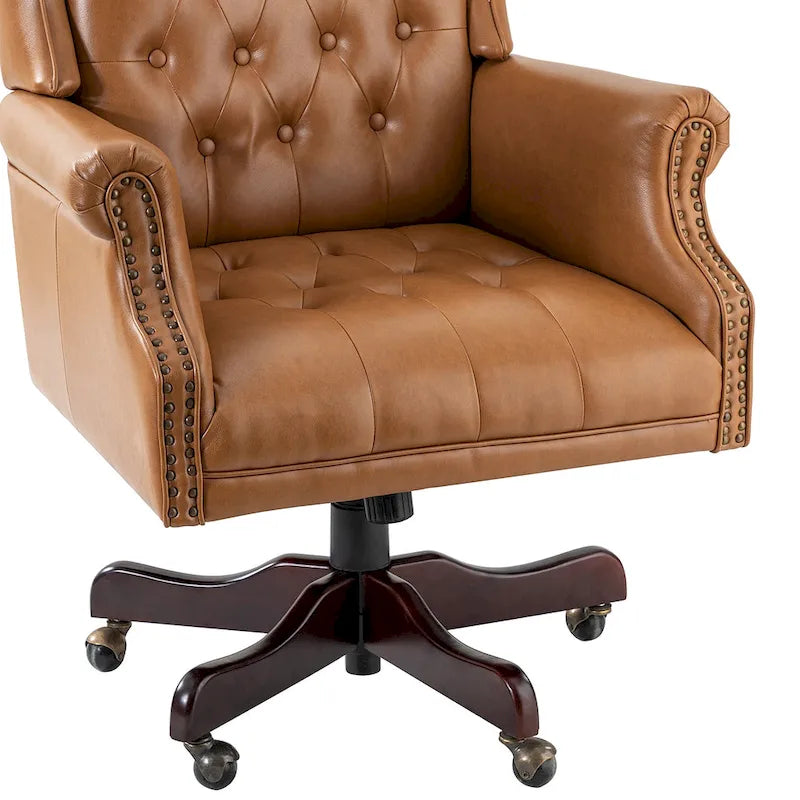 Modern Swivel Executive Chair with Tufted Back