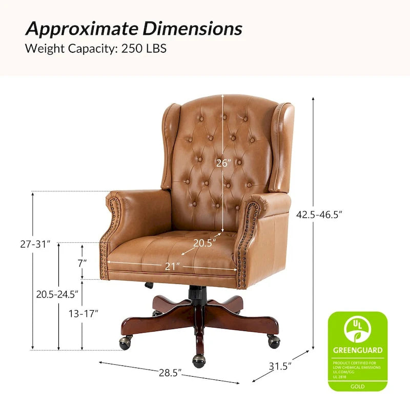 Modern Swivel Executive Chair with Tufted Back