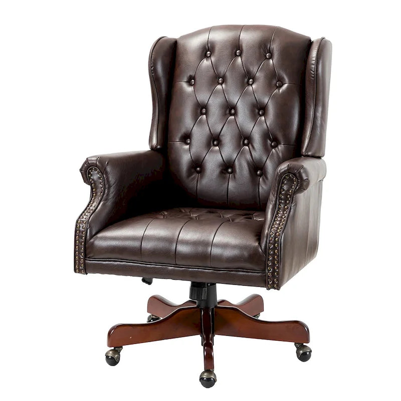 Modern Swivel Executive Chair with Tufted Back