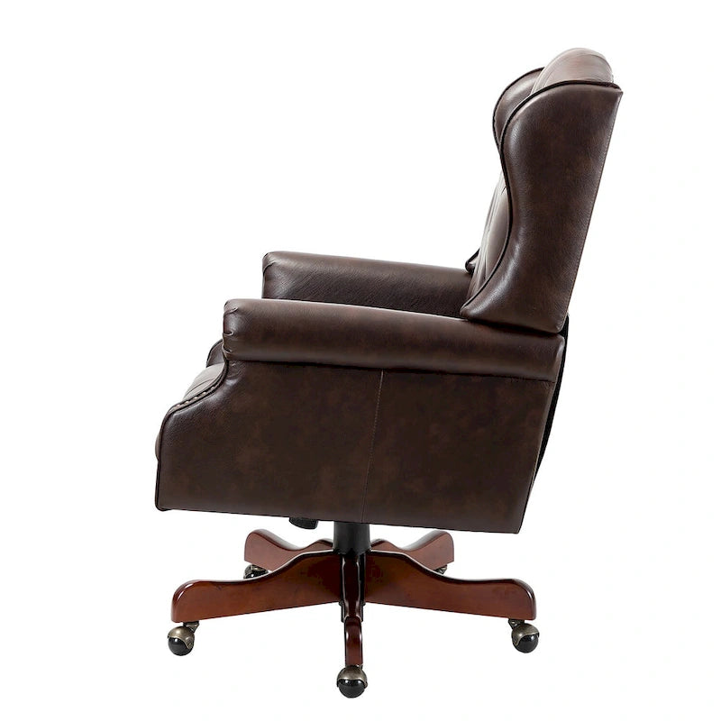 Modern Swivel Executive Chair with Tufted Back