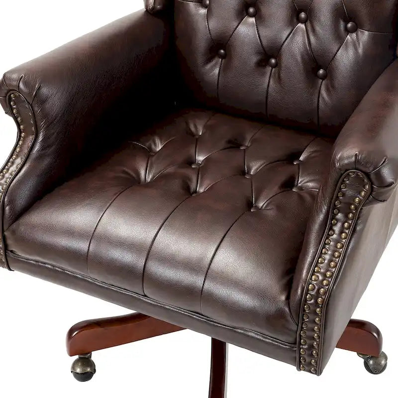 Modern Swivel Executive Chair with Tufted Back